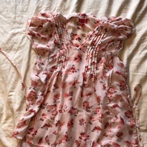 ELLE pink floral blouse